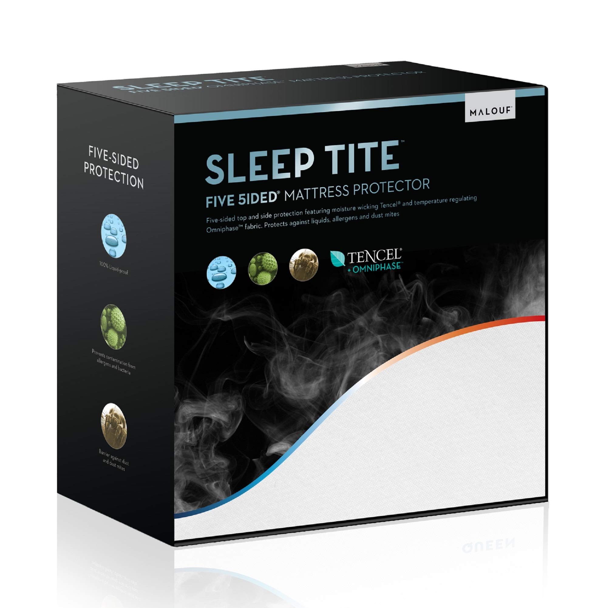 MALOUF Sleep TITE Hypoallergenic 100% Waterproof Mattress Protector - Full Size, White - Vinyl Free, 15-Year Warranty - Ideal for Allergy Sufferers, Kids & Pet Owners