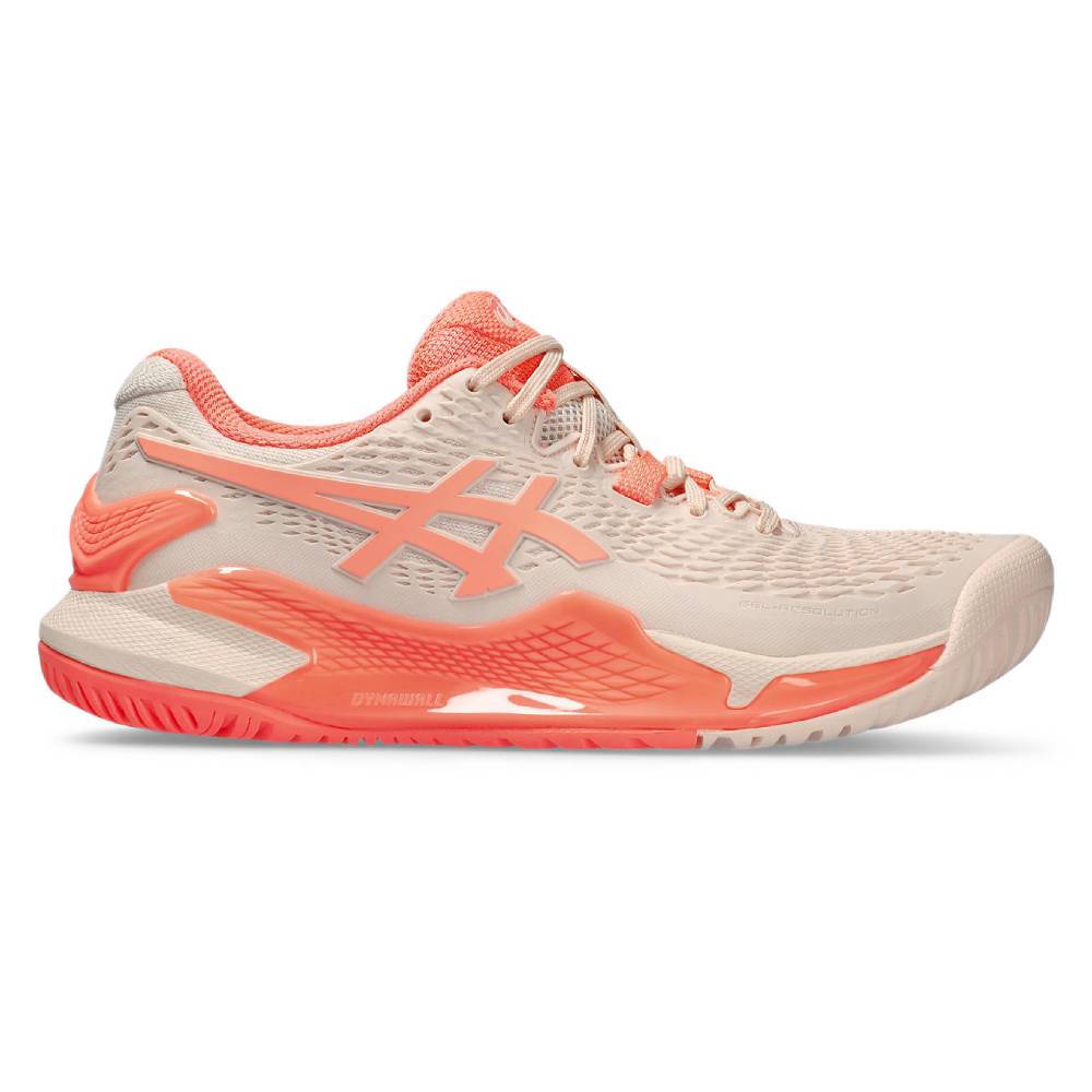 ASICS Gel Resolution 9 Women's Tennis Shoes - Pink/Sun Coral | High-Performance Court Shoes for Women | Perfect for Competitive Tennis & Training Sessions