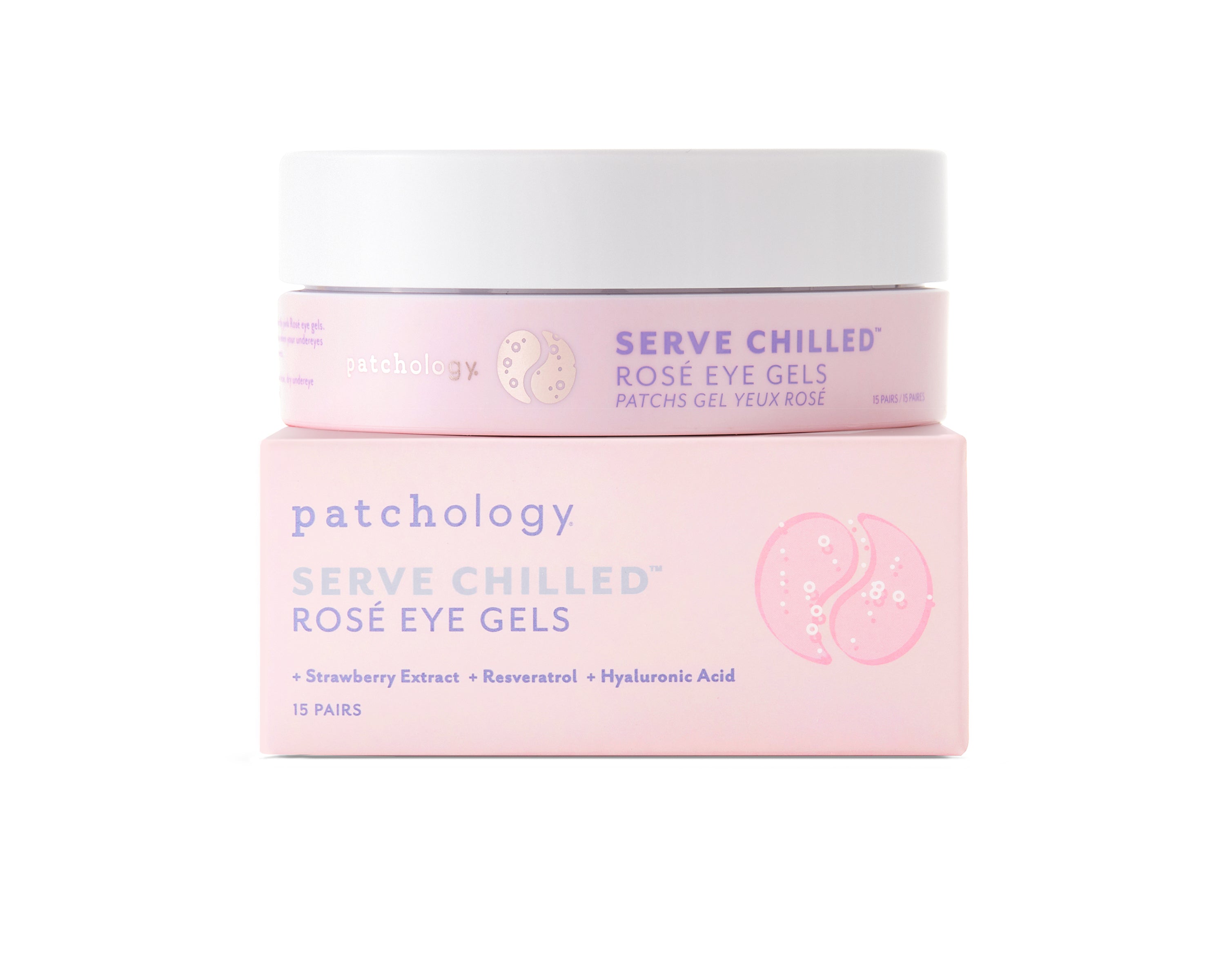 Patchology Rosé Eye Gels - Cooling Under Eye Treatment for Puffiness & Dark Circles - Perfect for Spa Nights & Travel Skincare