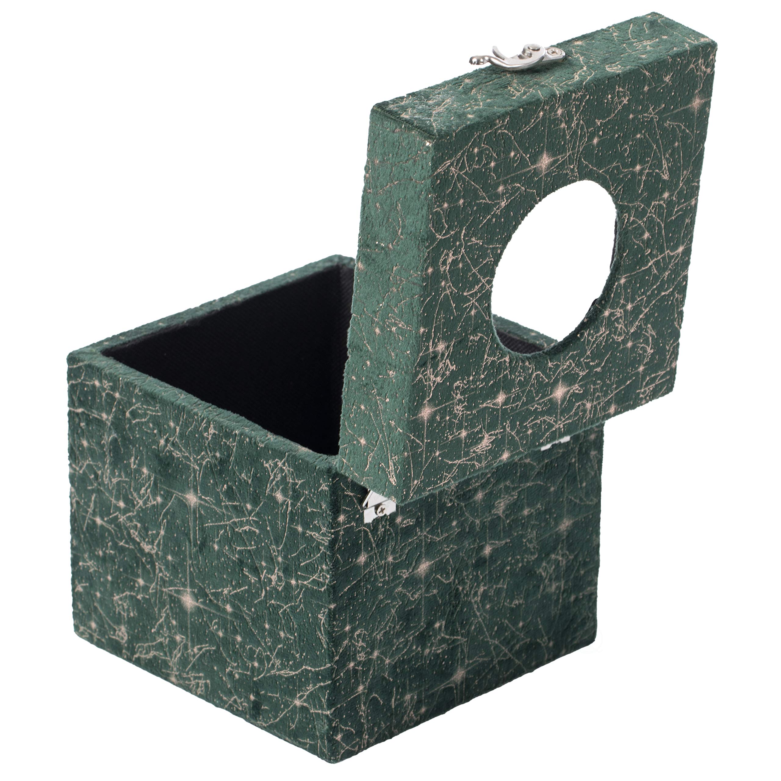 Square Velvet Modern Paper Facial Tissue Box Cover Holder - Stylish Home & Office Desk Organizer for Living Room, Bedroom, Bathroom - Green