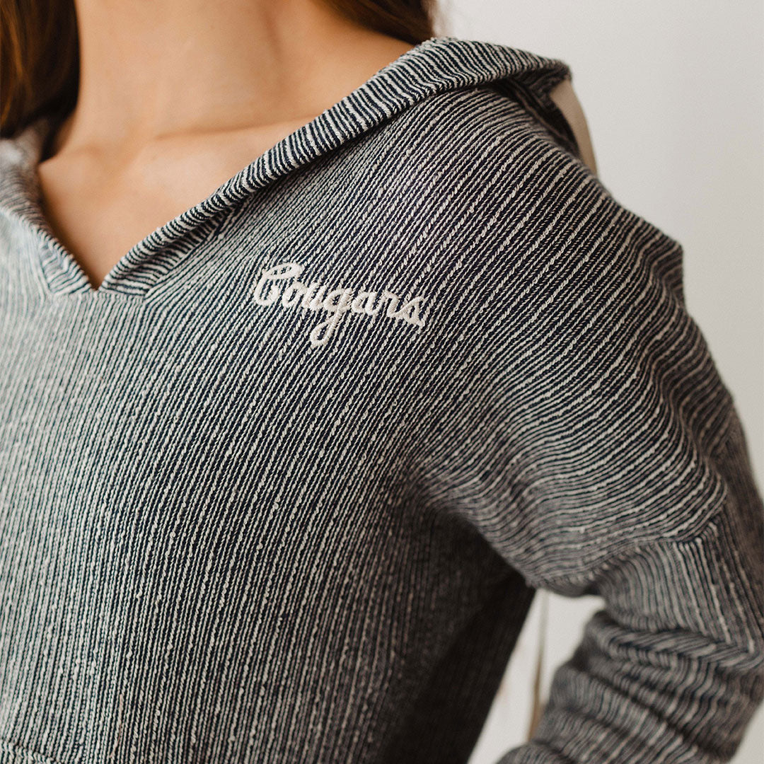 BYU Channel Stripe Pullover Sweatshirt - Navy Blue College Hoodie for Men & Women - Perfect for Game Day, Campus Wear & Casual Outfits