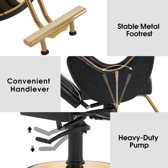 Gabriel Barber Chair - Professional Adjustable Salon Styling Chair for Hairdressers & Barbers - Perfect for Home & Salon Use