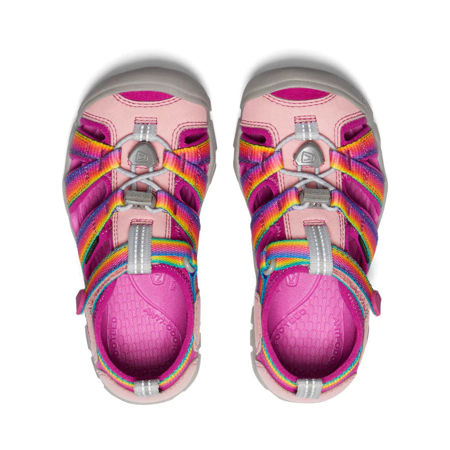 Keen Seacamp II CNX Kids' Sandals - Rainbow & Festival Fuchsia Color - Comfortable & Durable for Beach, Pool & Outdoor Play
