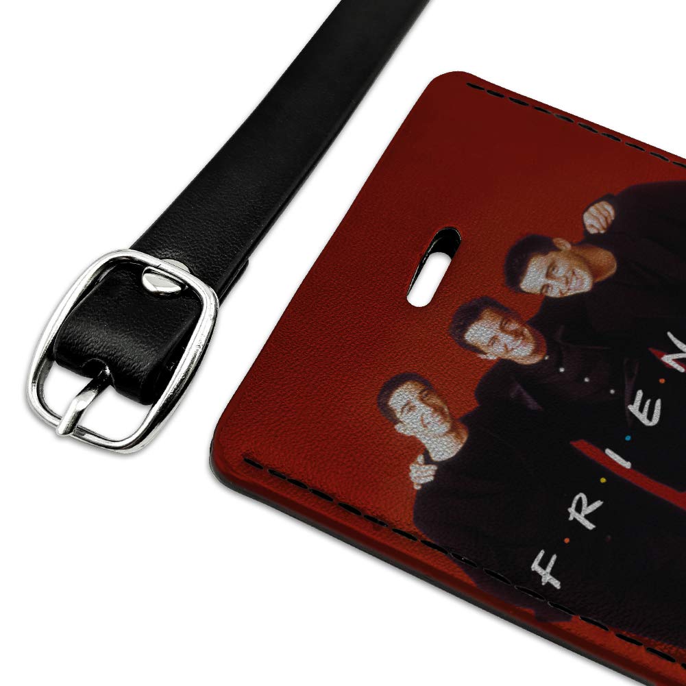 Friends The Boys Rectangle Leather Luggage Tag - Durable Carry-On ID Tag for Suitcases & Travel Bags - Perfect for Travel Identification, Business Trips, and Vacation Adventures