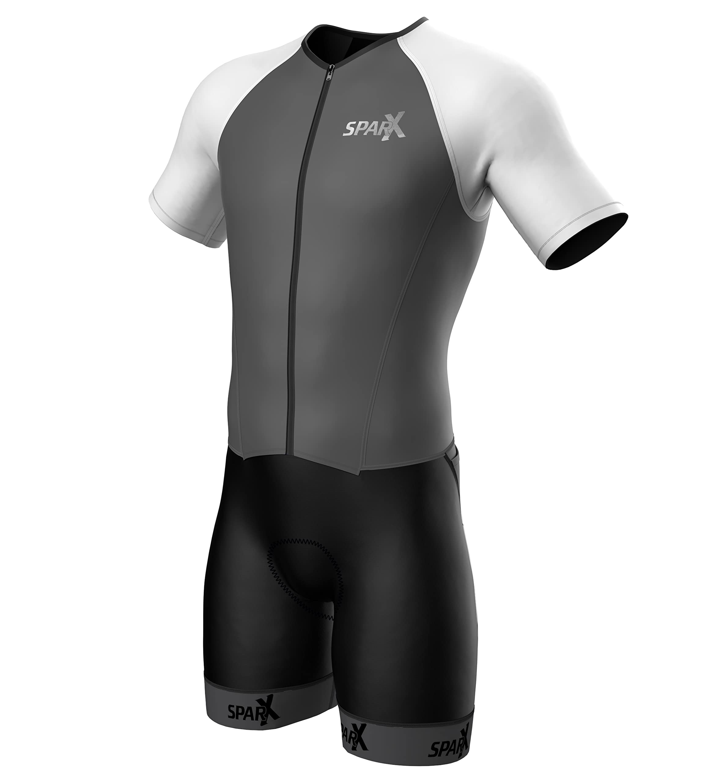 Sparx Men's Elite Aerosuit Triathlon Suit - Short Sleeve Tri Suit Skinsuit for Cycling, Running & Swimming