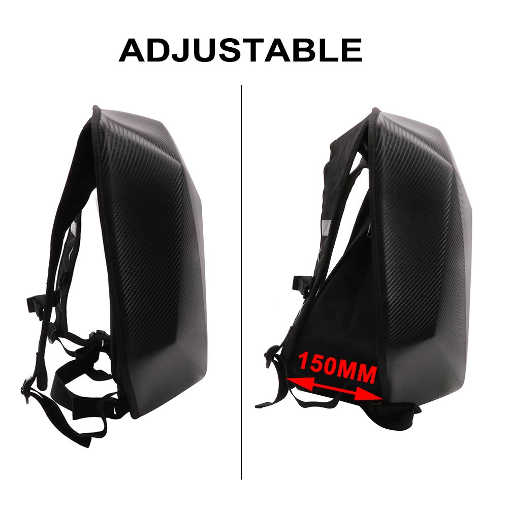 JFG RACING 30L Motorcycle Backpack - Universal Hard Shell Helmet Backpack for Men & Women - Waterproof Riding Backpack with Carbon Fiber Design - Perfect for Commuting, Travel & Motorcycle Adventures