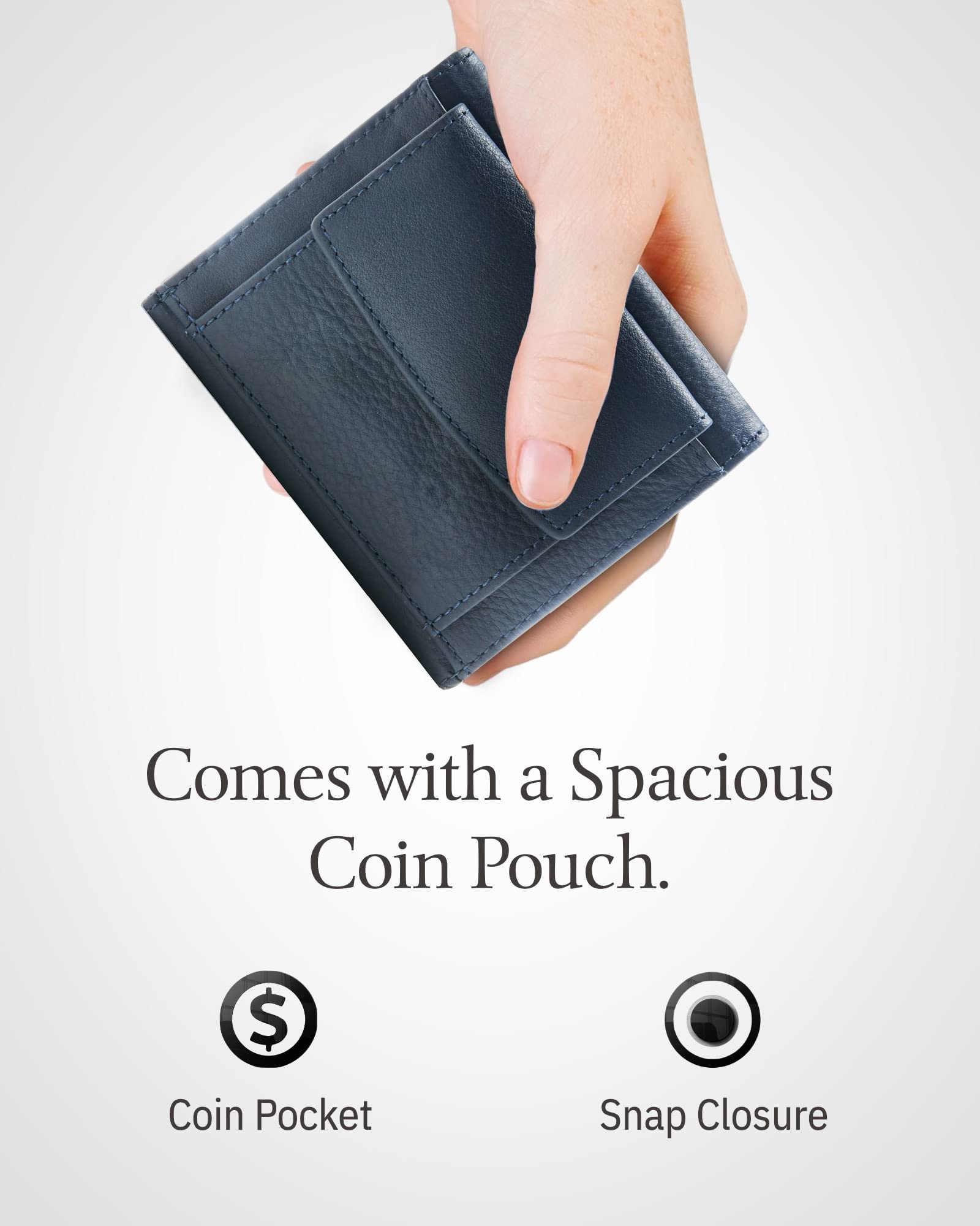 Genuine Leather Small Wallets for Women - Slim RFID Blocking Credit Card Holder with Coin Pocket | Perfect for Everyday Use, Travel & Holiday Gifts