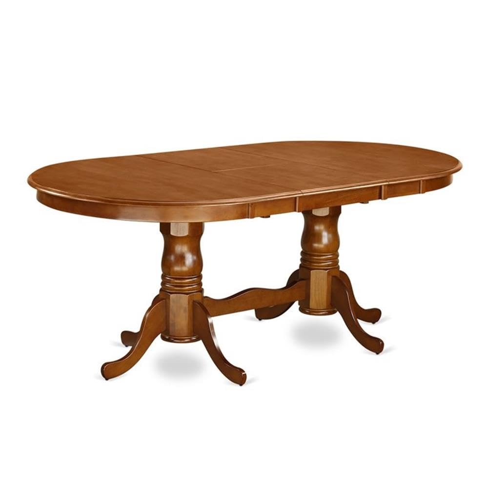 East West Furniture 5-Piece Dining Room Set - 42x78 Inch Oval Wooden Table with Butterfly Leaf & 4 Faux Leather Chairs, Saddle Brown - Perfect for Small Space Dining Rooms, Breakfast Nooks, and Compact Apartments