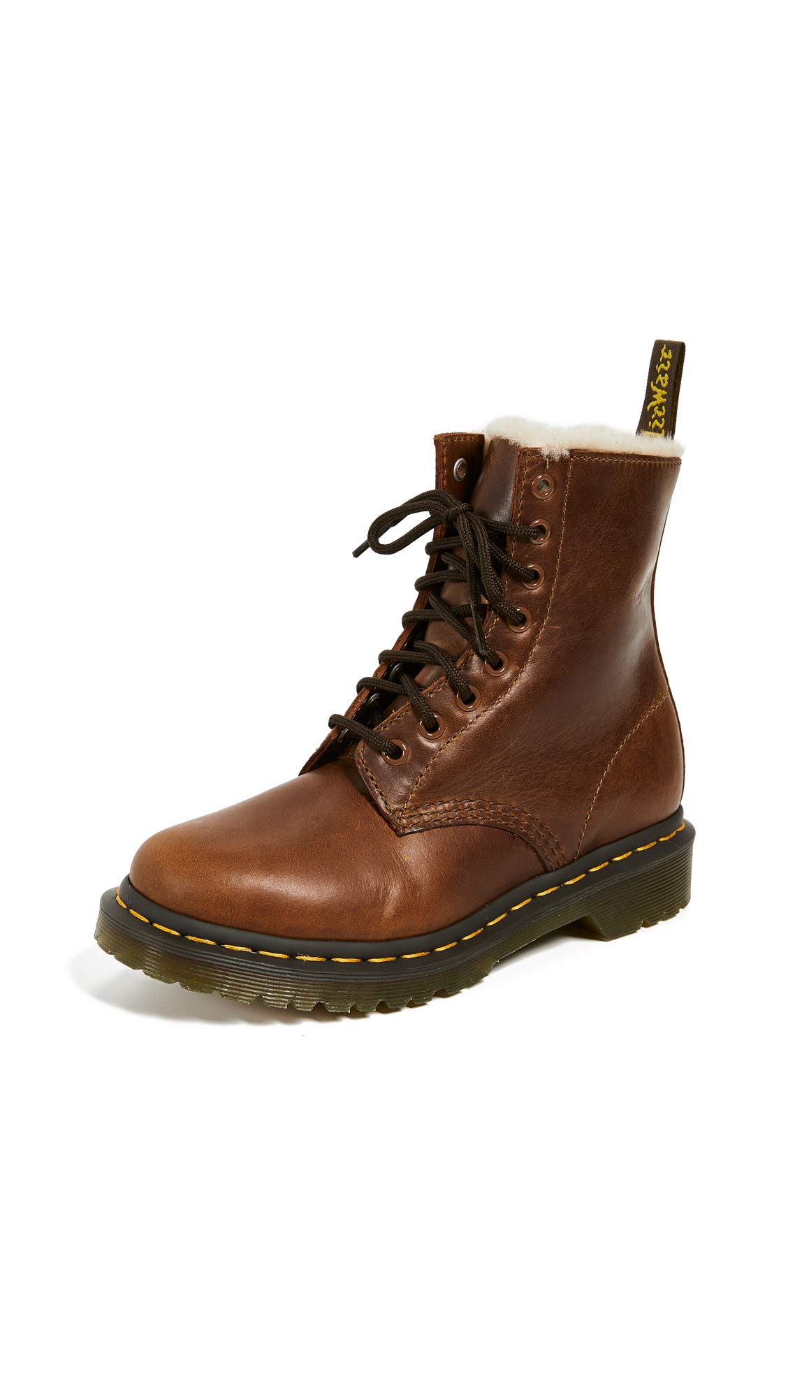 Dr. Martens Women's 1460 Serena Fashion Boots - Classic Black Leather Ankle Boots for Women, Comfortable & Durable, Perfect for Casual Outfits, Work & Street Style