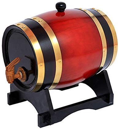 JLDN 5 Liter Oak Aging Barrel with Tap Stand - Premium Oak Cask for Wine, Whiskey, Beer & Liquor - Built-in Aluminum Foil Liner - Perfect for Home Brewing, Bar Decor & Gift Giving
