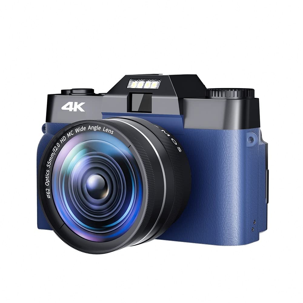 AUBEST 4K Vintage Digital Video Camera Camcorder - 48MP HD Photo Camera with Wide Angle Lens, Compact Vlogging Camera for YouTube, Travel & Family Recording (No TF Card, Includes Wide 01 Lens) - Perfect for Bloggers, Travel Vlogging & Home Videos