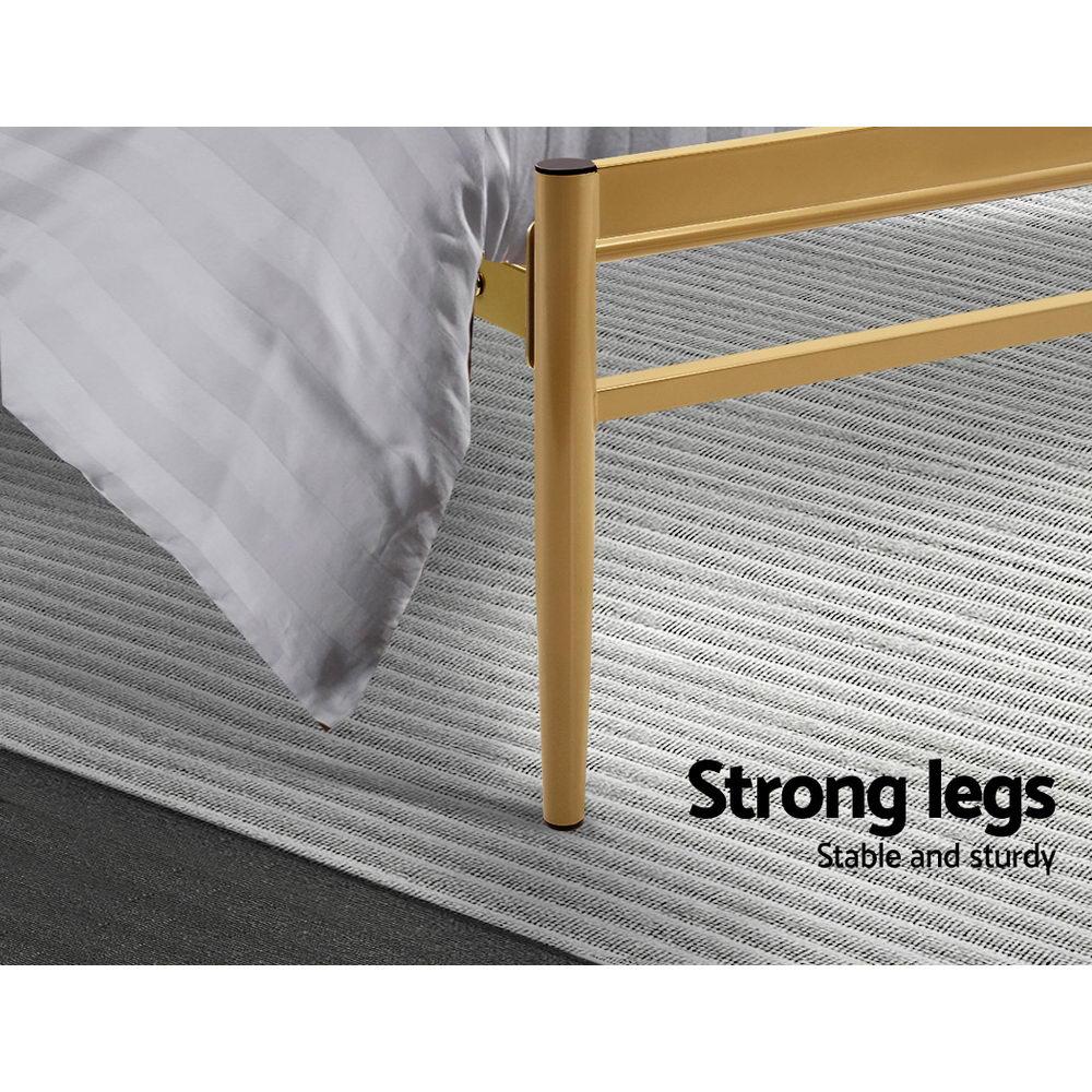Amor Bed Gold & Normay Series Pillow Top Mattress - Medium Firm Support for Back Pain Relief - Double Package Set - Perfect for Master Bedroom, Guest Room & Apartment Sleeping