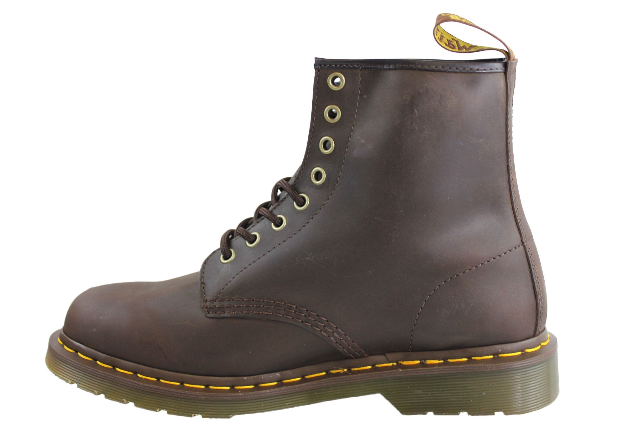 Dr. Martens 1460 8-Eye Gaucho Crazy Horse Leather Unisex Combat Boots - Perfect for Punk Fashion, Street Style & Everyday Wear