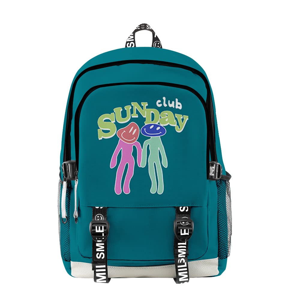 Tommyinnit Sunday Club Merch Backpack for Teens - Stylish Student School Bag with Chain Detail 3-Piece Travel Backpack Set (Perfect for School, College & Travel)