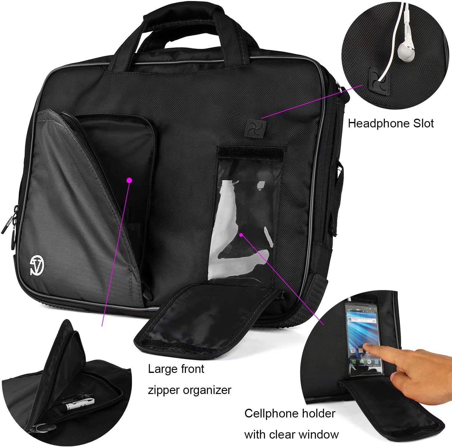15.6 Inch Laptop Bag for Lenovo Yoga 730/Ideapad 330/ThinkPad T580/E590 - Waterproof Shoulder Messenger Bag for Business Travel & College Students