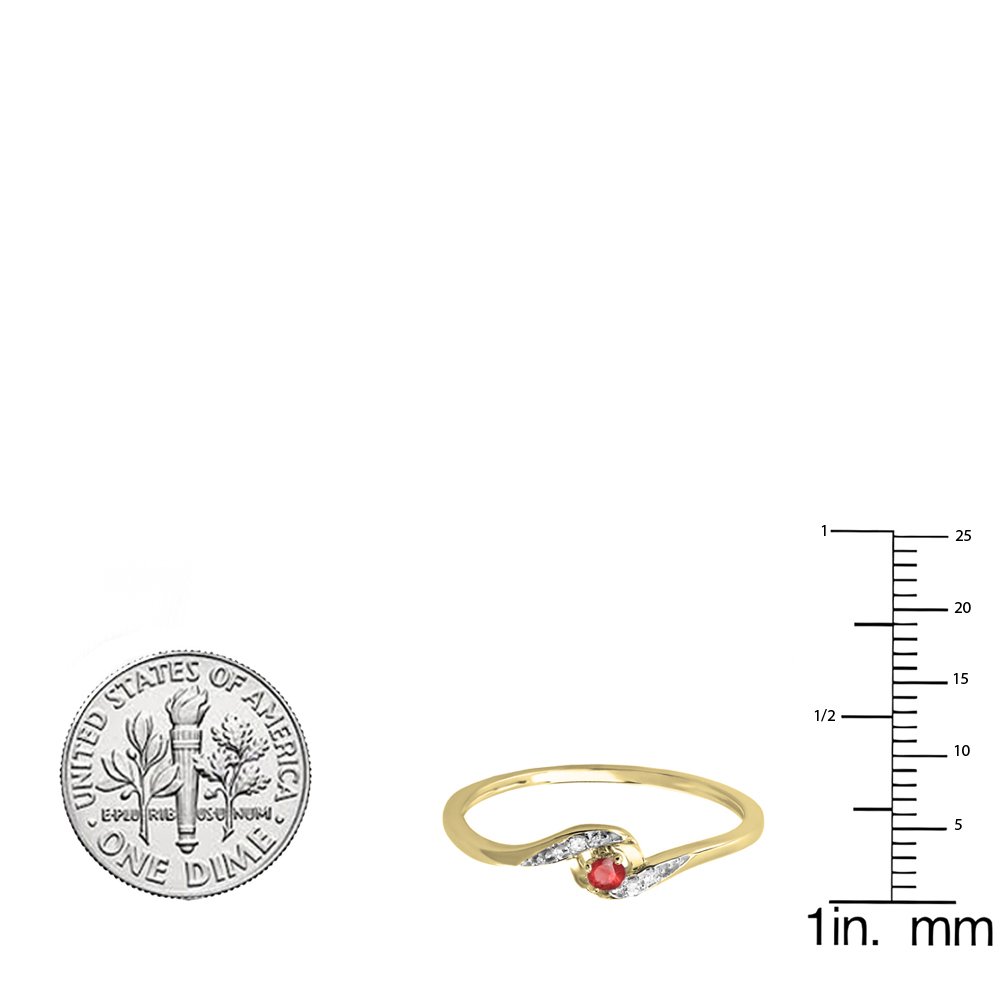 14K Solid Gold Round White Diamond & Ruby Engagement Ring for Women - Dazzlingrock Bridal Collection | Perfect for Proposals, Weddings & Anniversaries