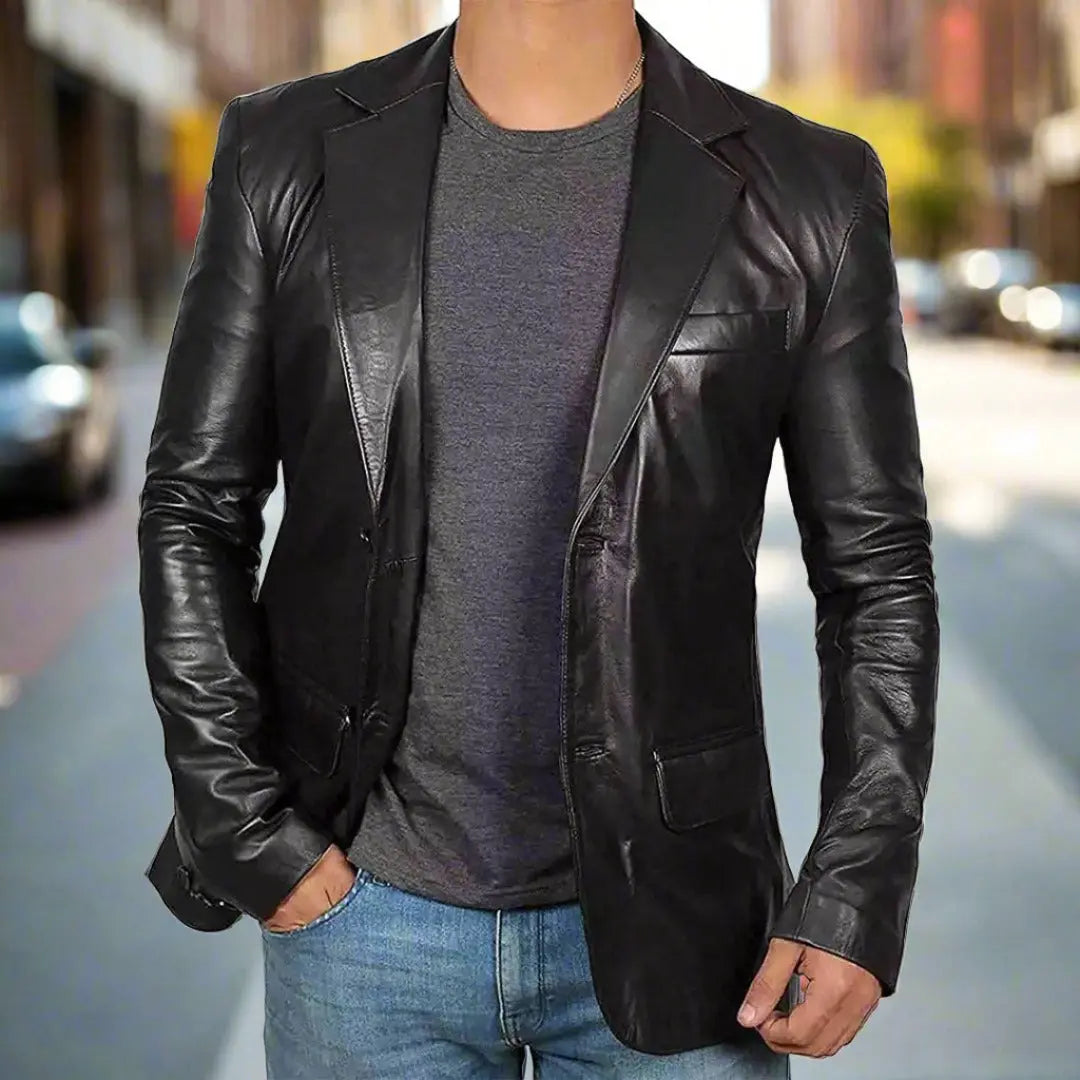 Premium Men's Lambskin Leather Jacket - Genuine Soft & Lightweight Biker Style - Perfect for Motorcycle Riding, Casual Outfits & Winter Fashion