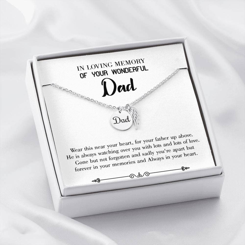 Sympathy Memorial Necklace for Loss of Father - Thoughtful Bereavement Gift for Grieving Daughter or Son - Perfect for Remembrance Ceremonies & Healing Moments