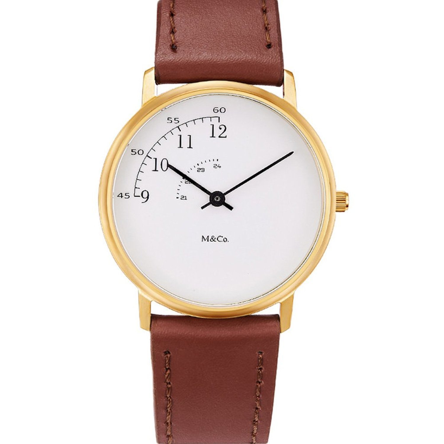 Unisex Brown Leather Strap White Dial Watch - Classic Casual Timepiece for Men & Women | Perfect for Office, Daily Wear & Gift Giving