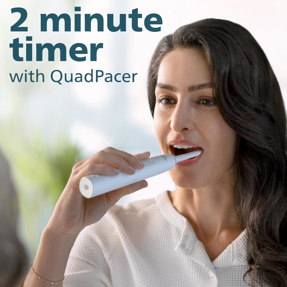 PHILIPS HX3681/23 Sonicare 4100 Series Sonic Electric Toothbrush - Rechargeable, 2 Brush Heads, 3 Modes for Deep Cleaning, Whitening & Gum Care - Perfect for Travel & Home Use