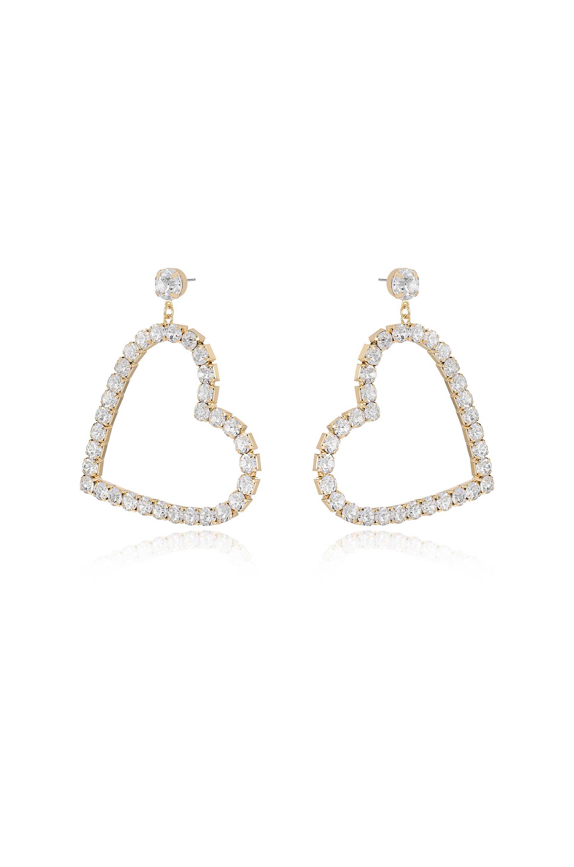 Crystal Love Dangle Earrings for Women - Elegant Drop Earrings for Date Night & Special Occasions