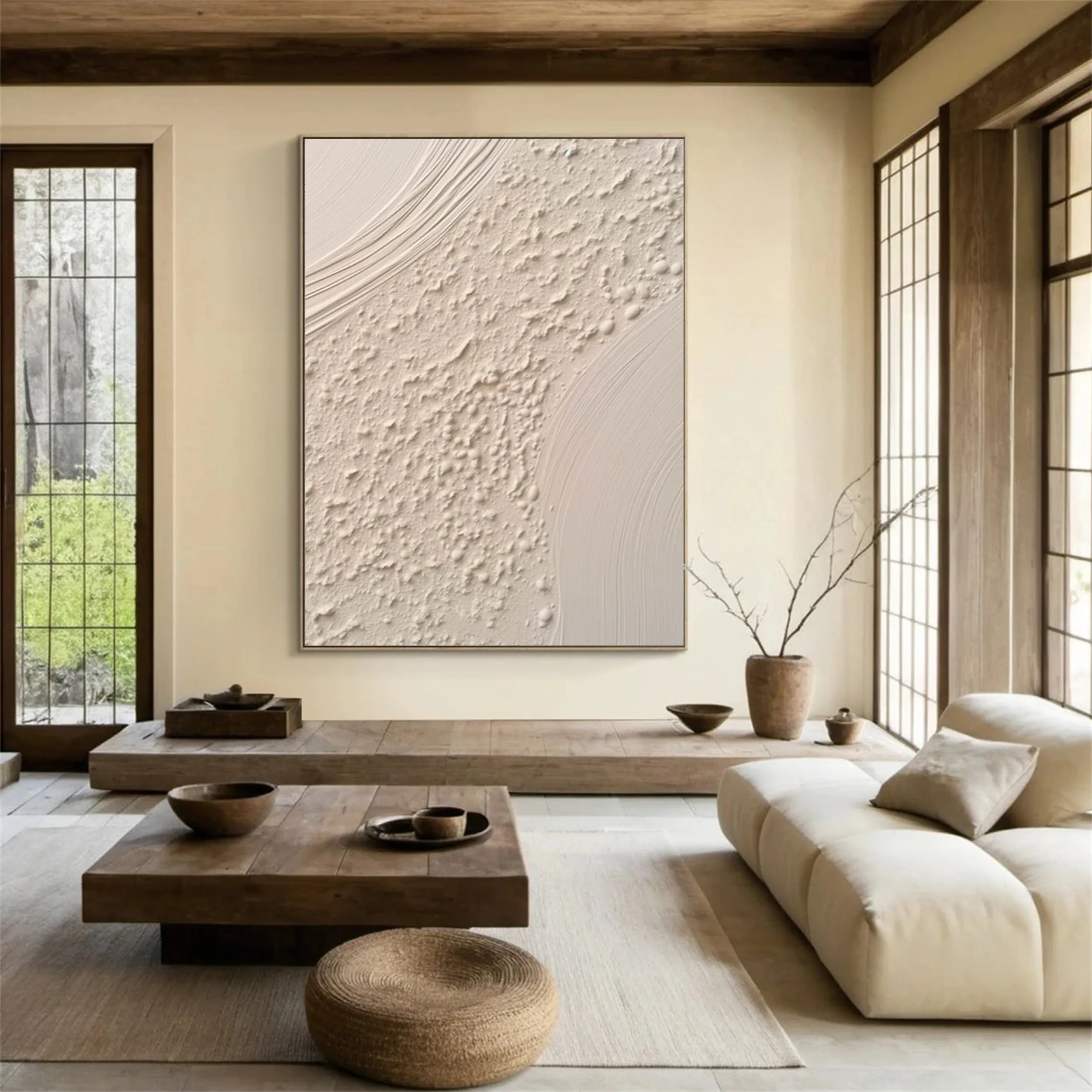 Beige & Brown Abstract Wall Art Print #BB094 - Modern Home Decor for Living Room, Bedroom & Office