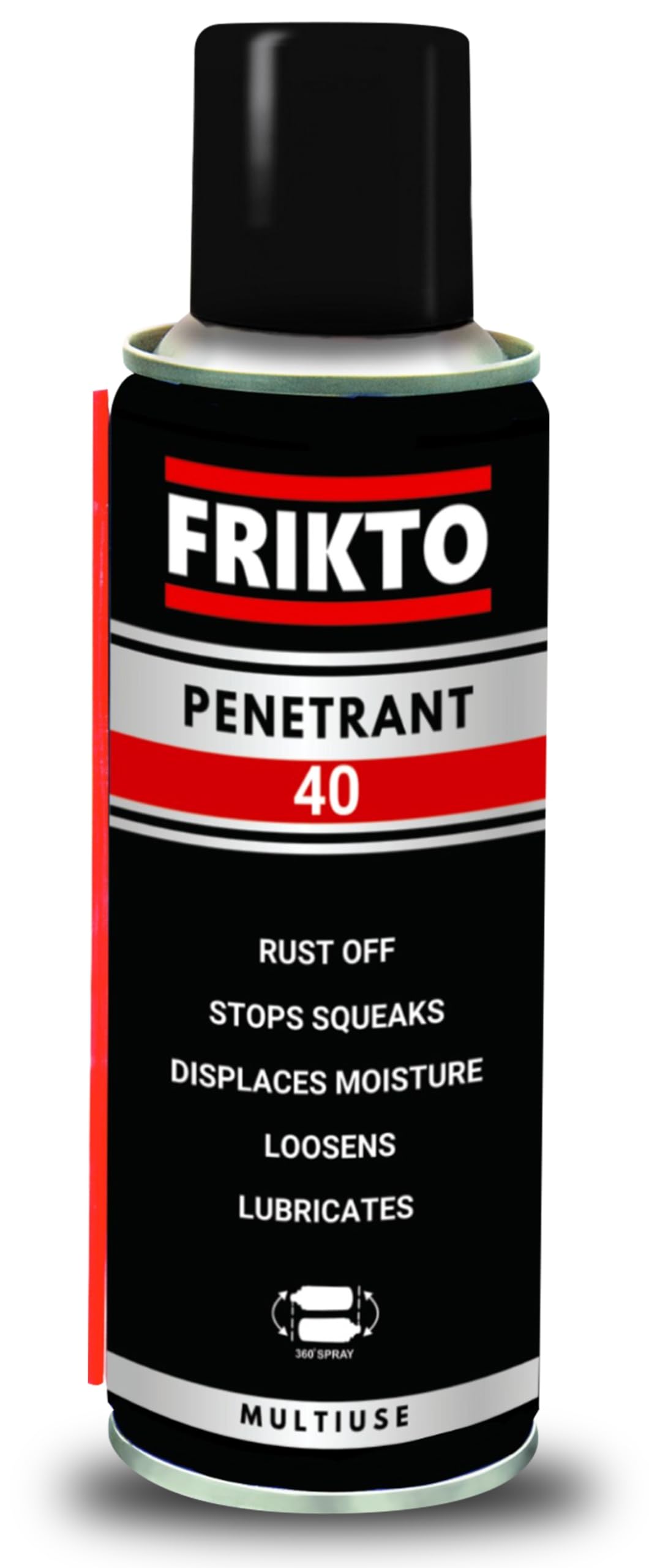 Frikto Penetrant 40 Multi-Purpose 360° Spray Lubricant - Rust Remover, Degreaser & Cleaner for Home, Auto & Industrial Use (170g/6oz) - Perfect for Loosen Rusty Bolts, Lubricate Hinges & Clean Tools