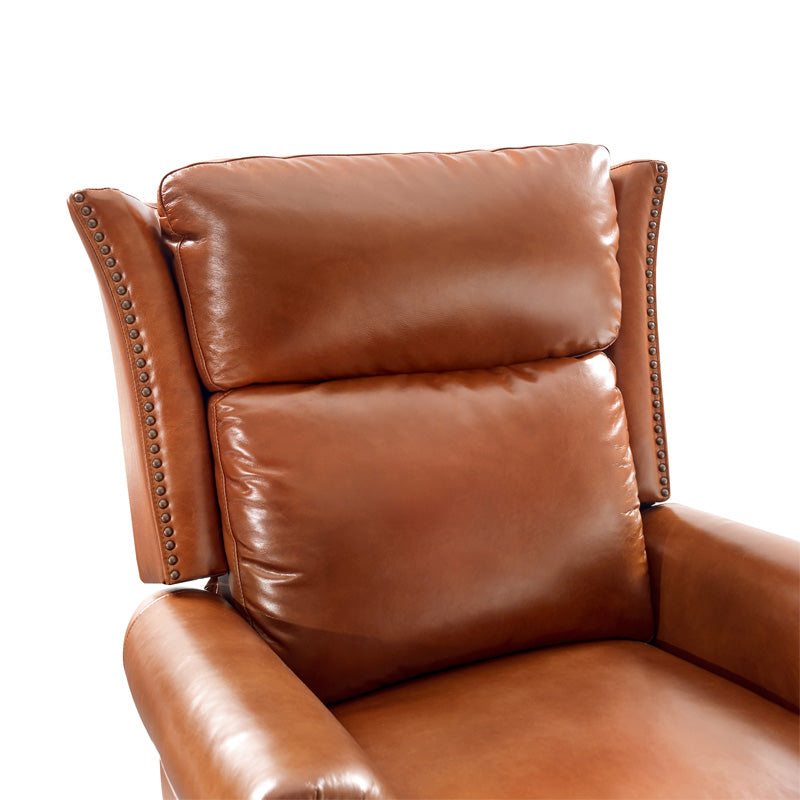 Martina Genuine Leather Manual Swivel Glider Recliner Chair - Comfortable Living Room Seating for Relaxing, Reading & Nursing