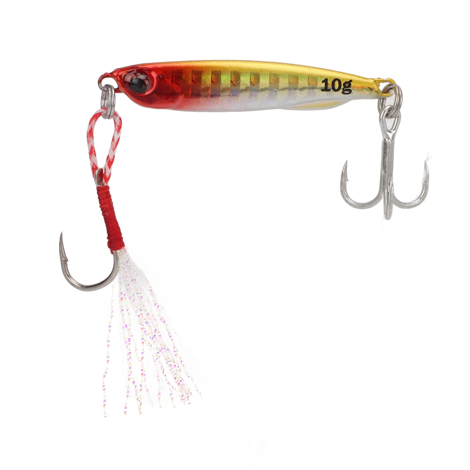 10g Metal Fishing Artificial Bite Lure - Stainless Steel Fake Bait with Double Hook Design for Bass, Trout & Saltwater Fishing | Durable Tackle for Freshwater & Ocean Fishing Equipment