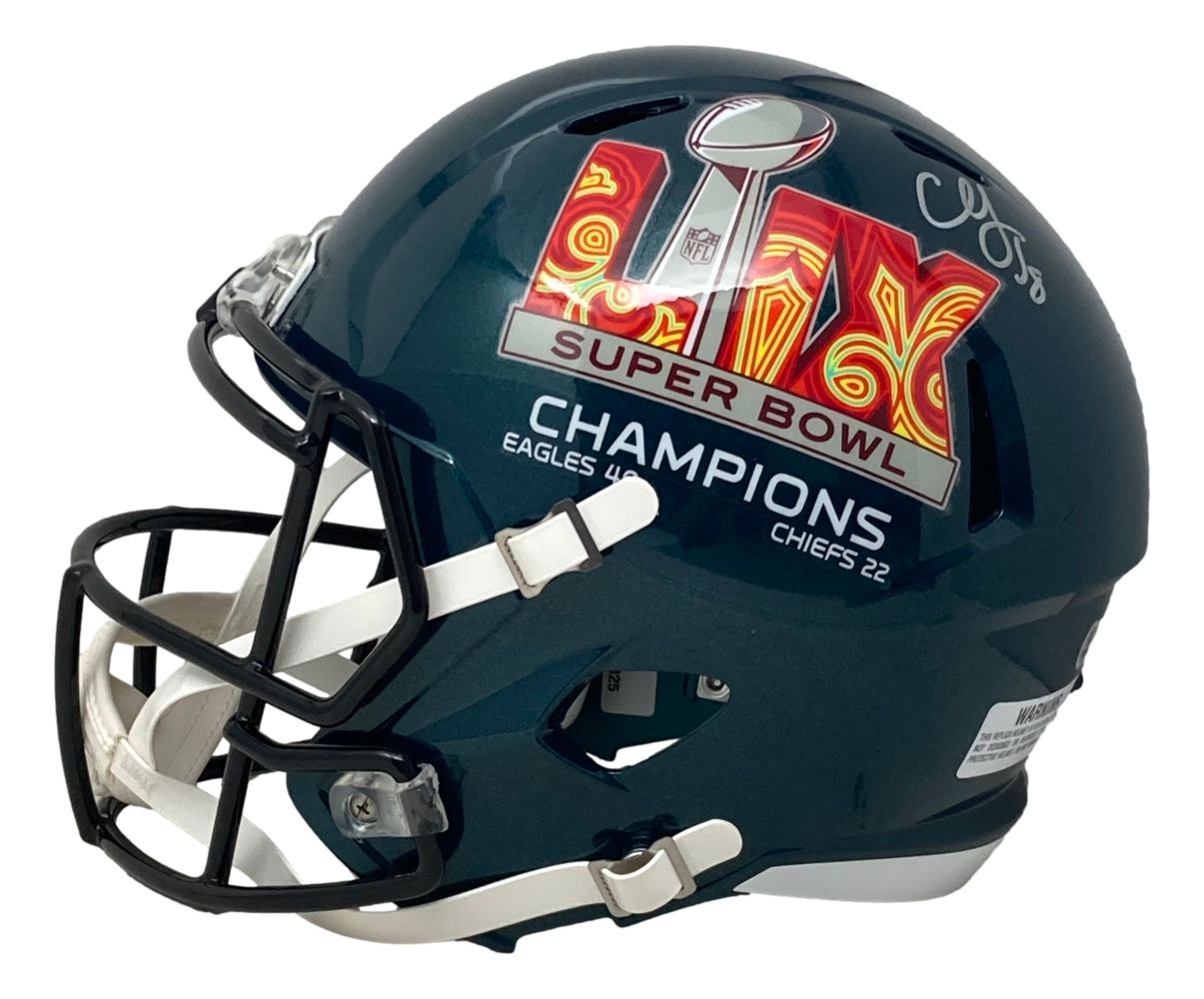 Authentic CJ Gardner Johnson Signed Philadelphia Eagles Super Bowl LIX Replica Helmet - Collectible NFL Memorabilia for Eagles Fans & Sports Enthusiasts - Perfect for Man Cave, Sports Room Decor, or Gift for Football Fans