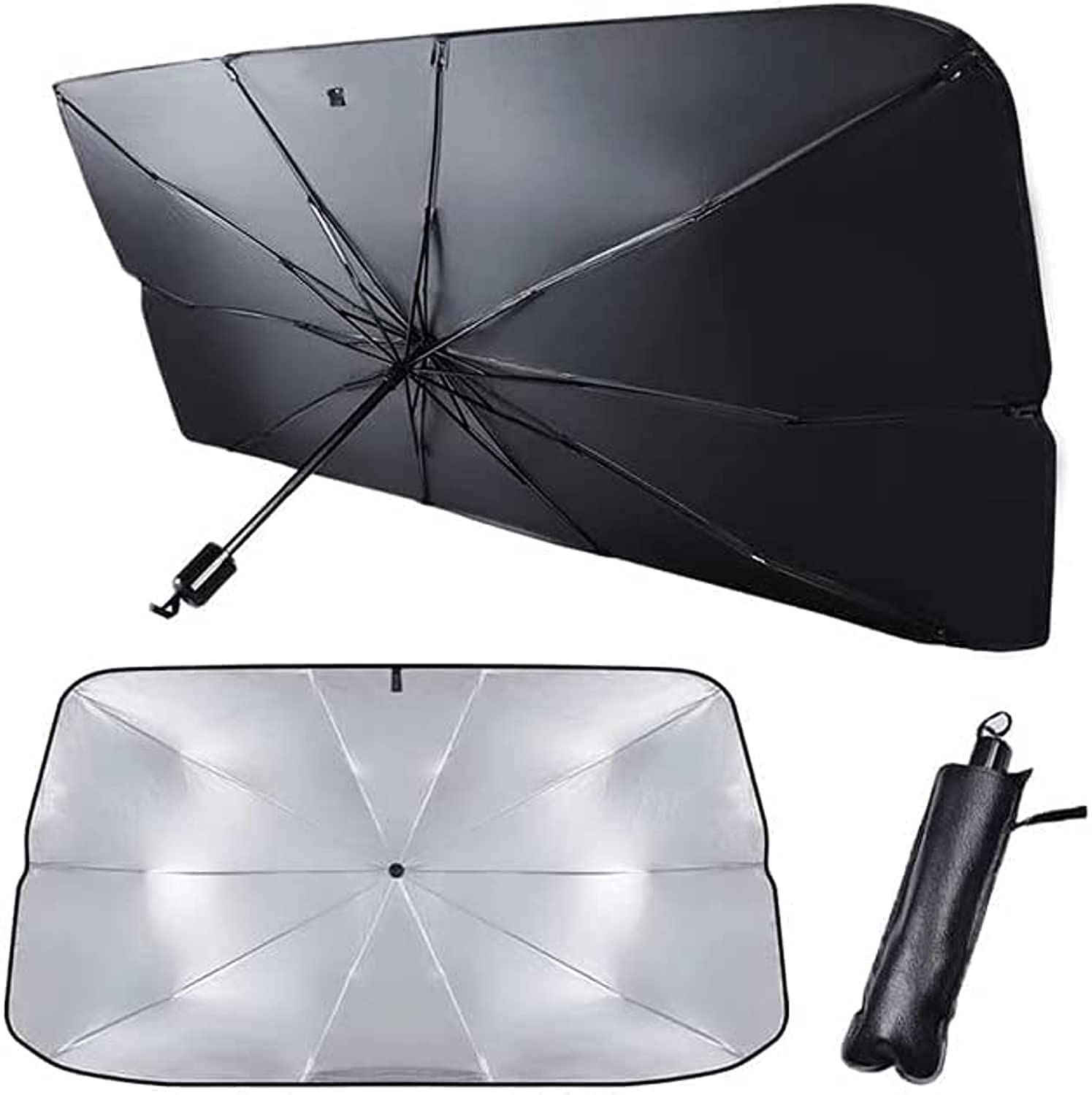 **Foldable Car Windshield Sun Shade Umbrella - UV Protection & Heat Blocking for Front Window (85x150cm) | Keep Your Car Cool in Summer | Perfect for Parking, Travel & Outdoor Use**