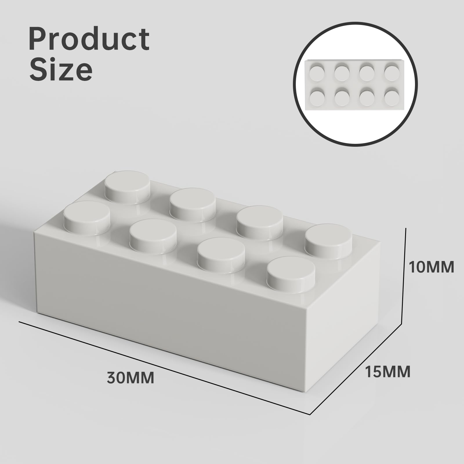 300-Piece Classic White 2x4 Bulk Brick Blocks - Compatible with Lego 3001 & Major Building Brands | Creative Construction Toy for Kids, DIY Projects & STEM Learning