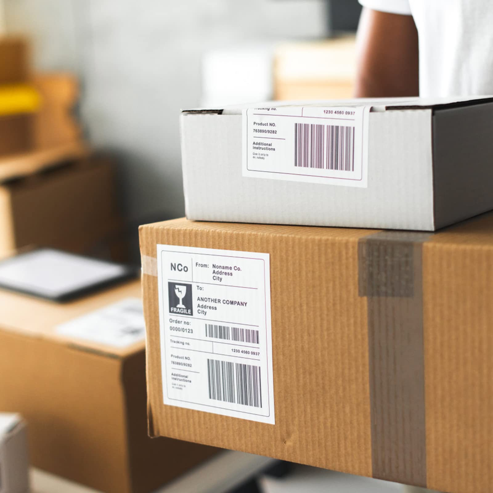 1000 Half Sheet Shipping Labels - 8.5” x 5.5” Permanent Adhesive White Labels, 2 Per Page (500 Sheets 8.5” x 11”) - Compatible with Laser & Inkjet Printers - Perfect for Ecommerce, Online Sellers & Small Business Shipping Needs