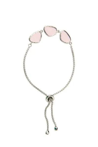 Rose Quartz Silver Toggle Bracelet - Healing Crystal Jewelry for Women, Adjustable Bangle for Stress Relief & Positive Energy - Perfect for Meditation, Yoga & Everyday Wear