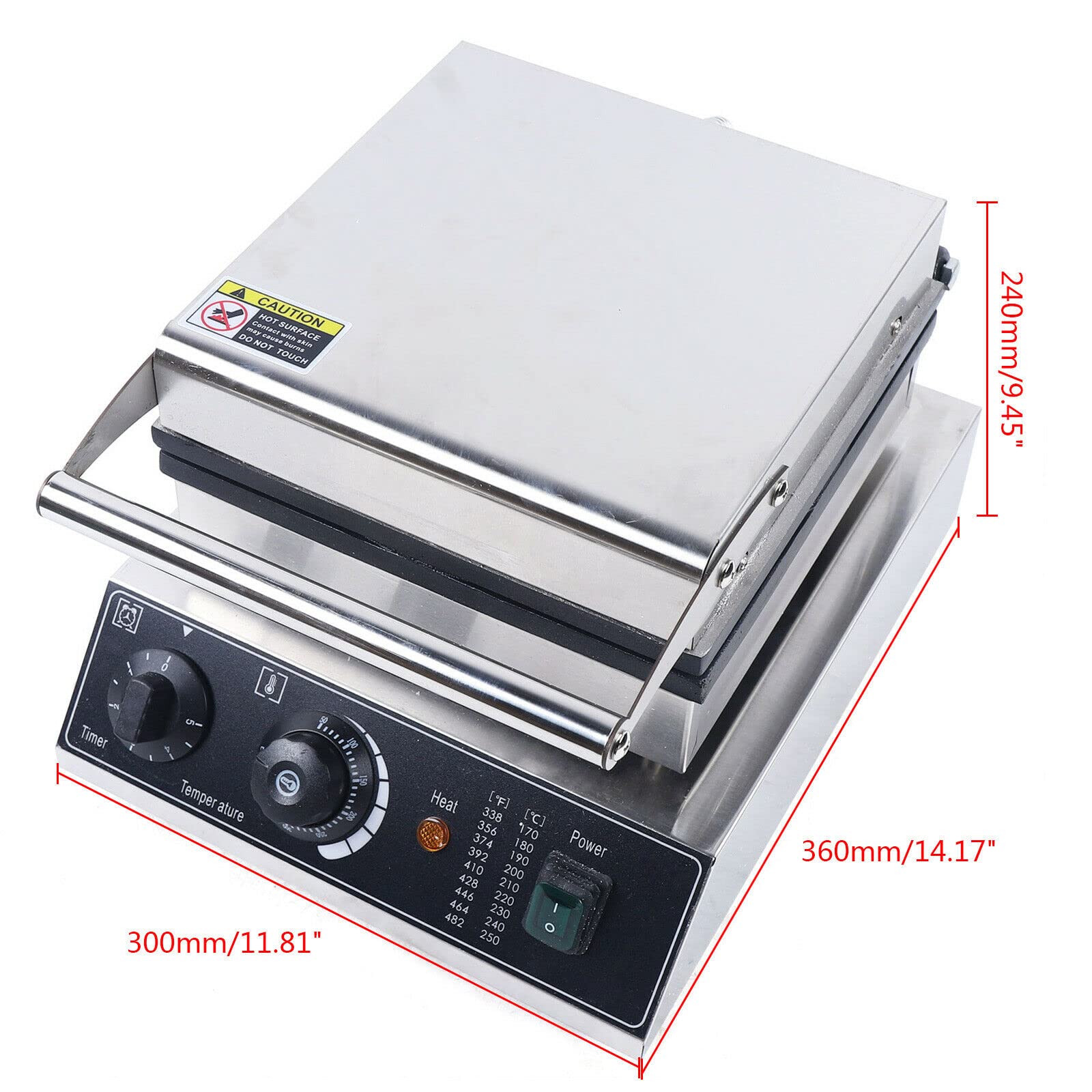 Commercial Electric Waffle Cone Maker Machine 1500W - Stainless Steel Nonstick Ice Cream Cone Baker for Restaurants, Snack Bars & Home Use - Perfect for Making Crispy Waffle Cones, Dessert Cups & Edible Bowls