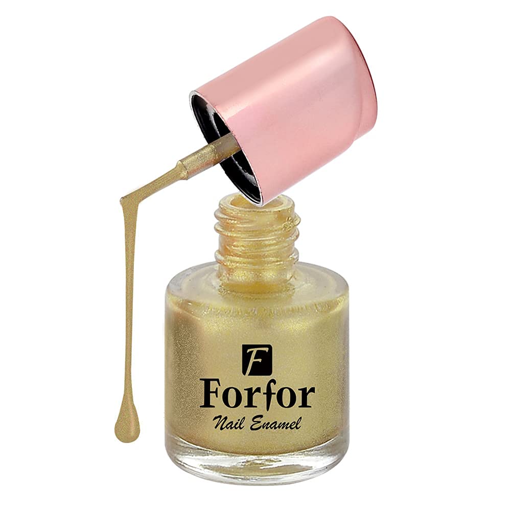 FORFOR® Perfect Stay Glitter Nail Polish - Long Lasting Shine, Chip Resistant, Vegan & Cruelty Free (Gold Glitz) for Parties, Weddings & Special Occasions