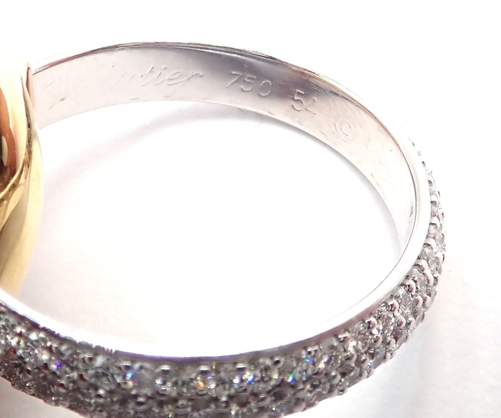 Cartier Trinity Classic Diamond Ring - 18k White, Yellow & Rose Gold Band - Size 6.75 - Luxury Wedding, Anniversary & Gift Jewelry for Women - Perfect for Engagements, Special Occasions & Everyday Elegance
