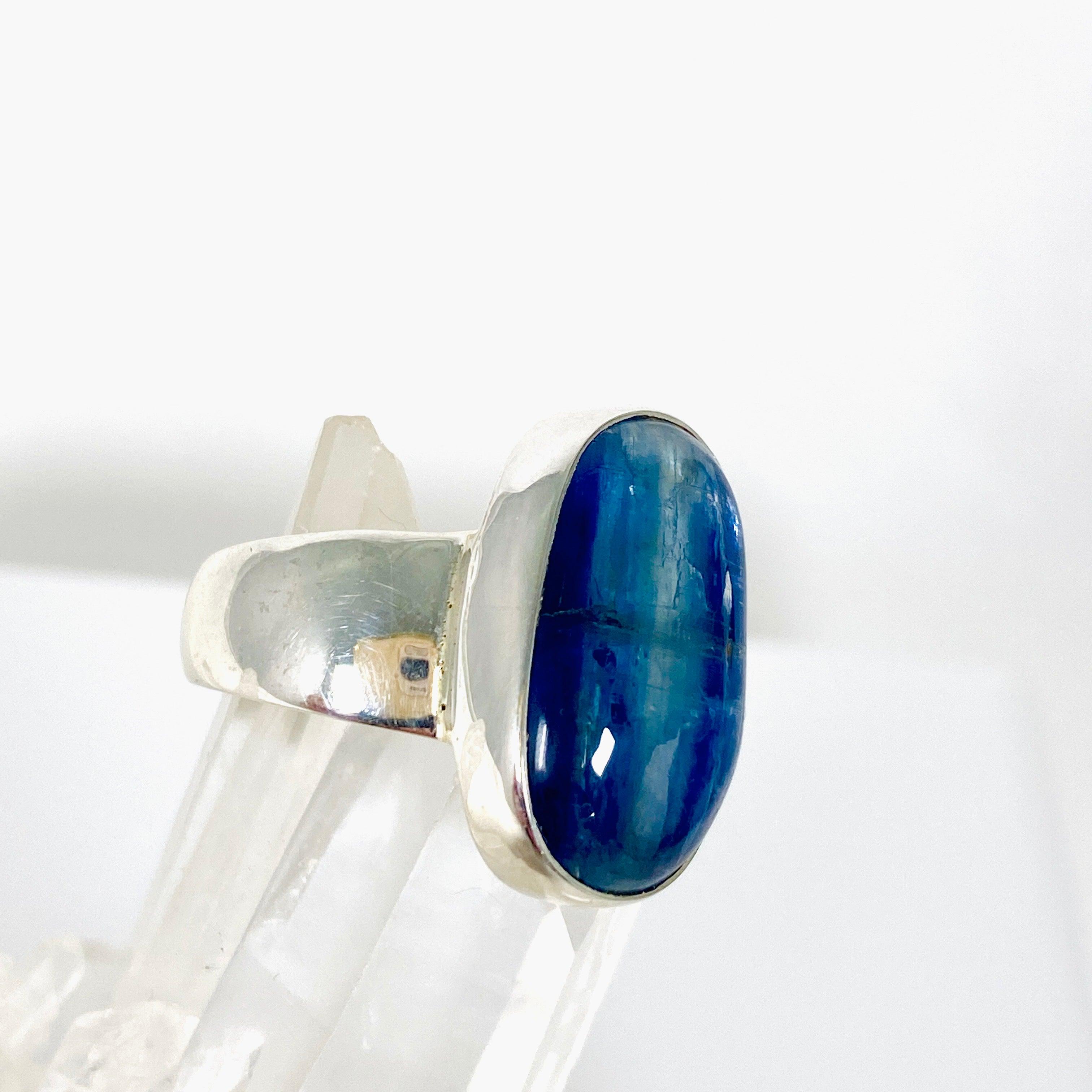 Kyanite Oval Ring Size 9 - KRGJ2696 | Elegant Blue Gemstone Jewelry for Women, Perfect for Weddings & Special Occasions