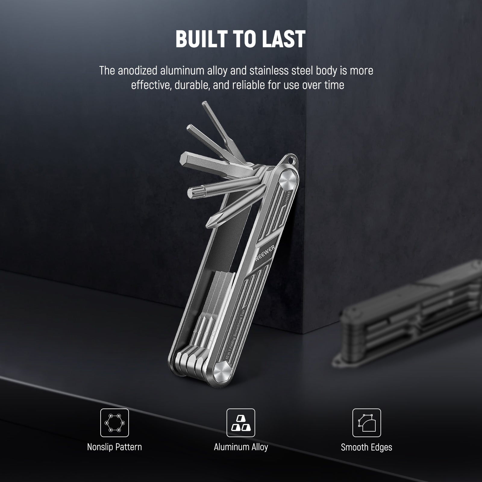 NEEWER UA048 10-in-1 Folding Screwdriver Set with Magnetic Tips - Compact Multi-Tool for Home Repair, Electronics, and DIY Projects