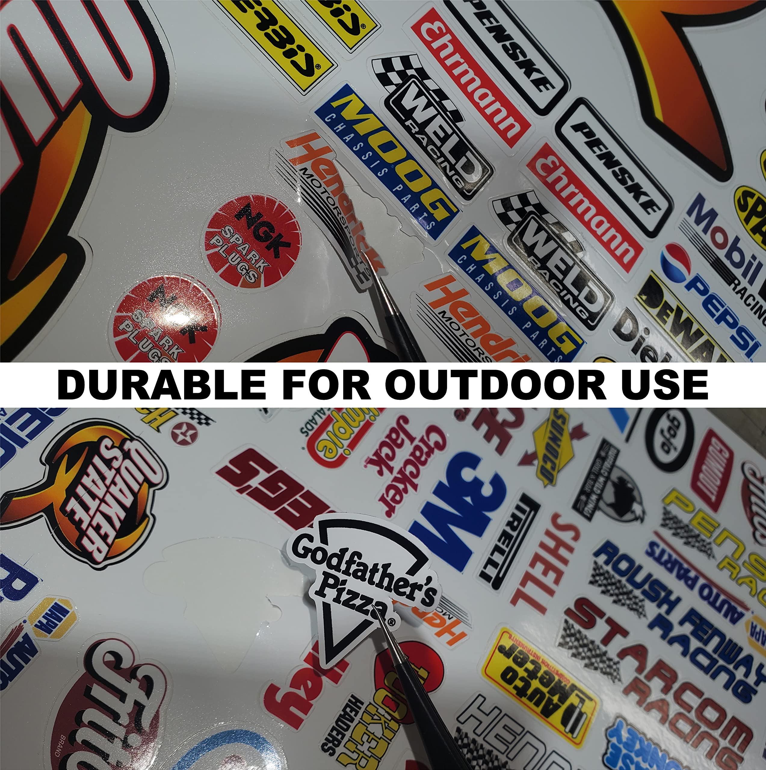 High-Quality White Vinyl R/C Car Racing Decal Sticker Sheet - 1/12 to 1/10 Scale Lexan Body Stickers for Radio Control Models - Perfect for Customizing RC Cars, Trucks & Drift Vehicles