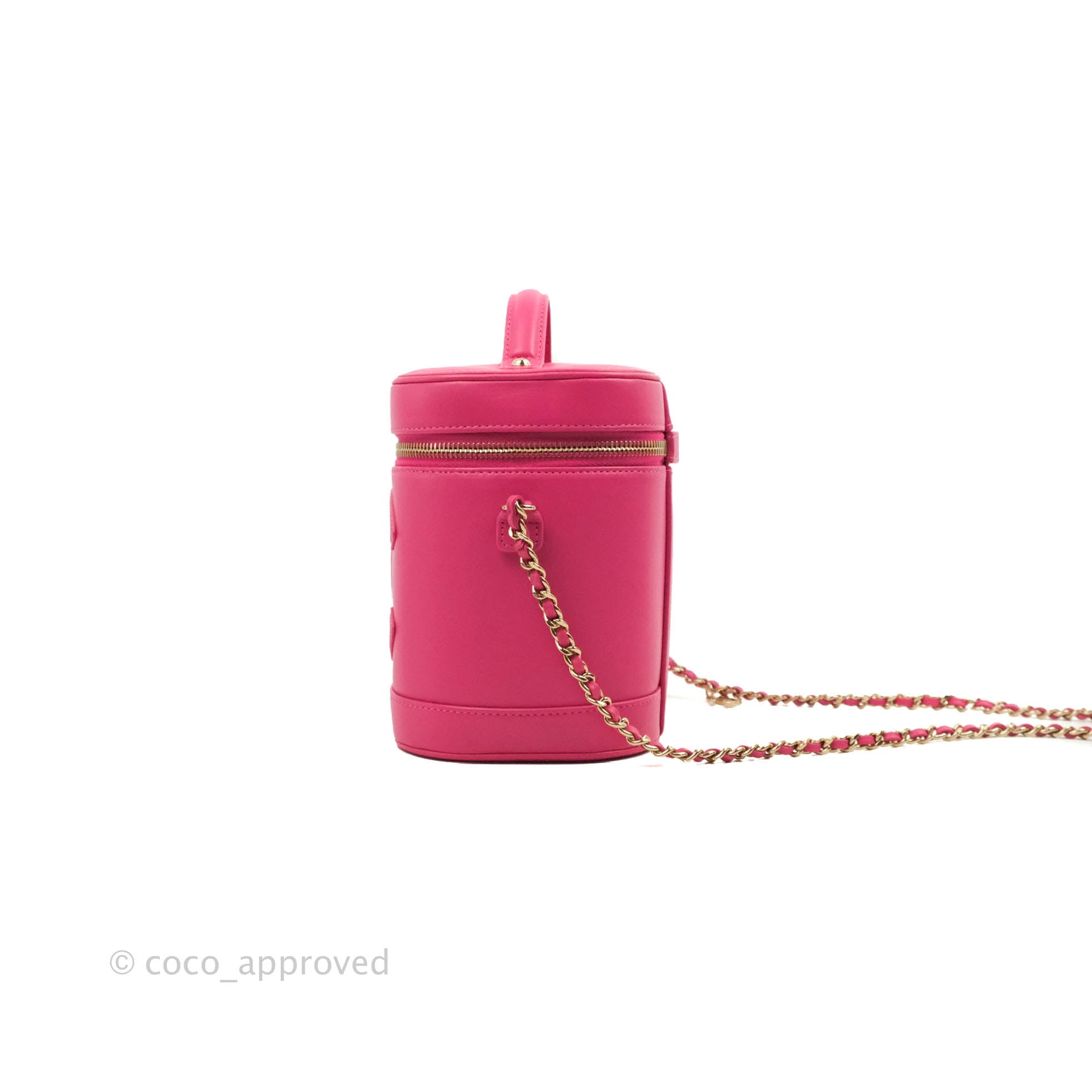 Chanel CC Mania Vanity Case in Pink Lambskin with Gold Hardware - Luxury Crossbody Bag for Women, Perfect for Parties & Evening Events