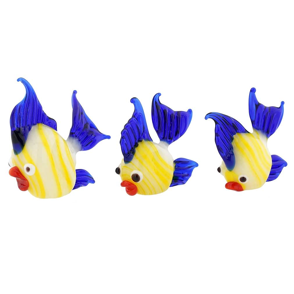 Authentic Murano Glass Fish Family Sculpture - Handmade in Venice Italy - Elegant Home Decor & Gift for Collectors | Perfect for Living Room, Office, or Wedding Centerpiece