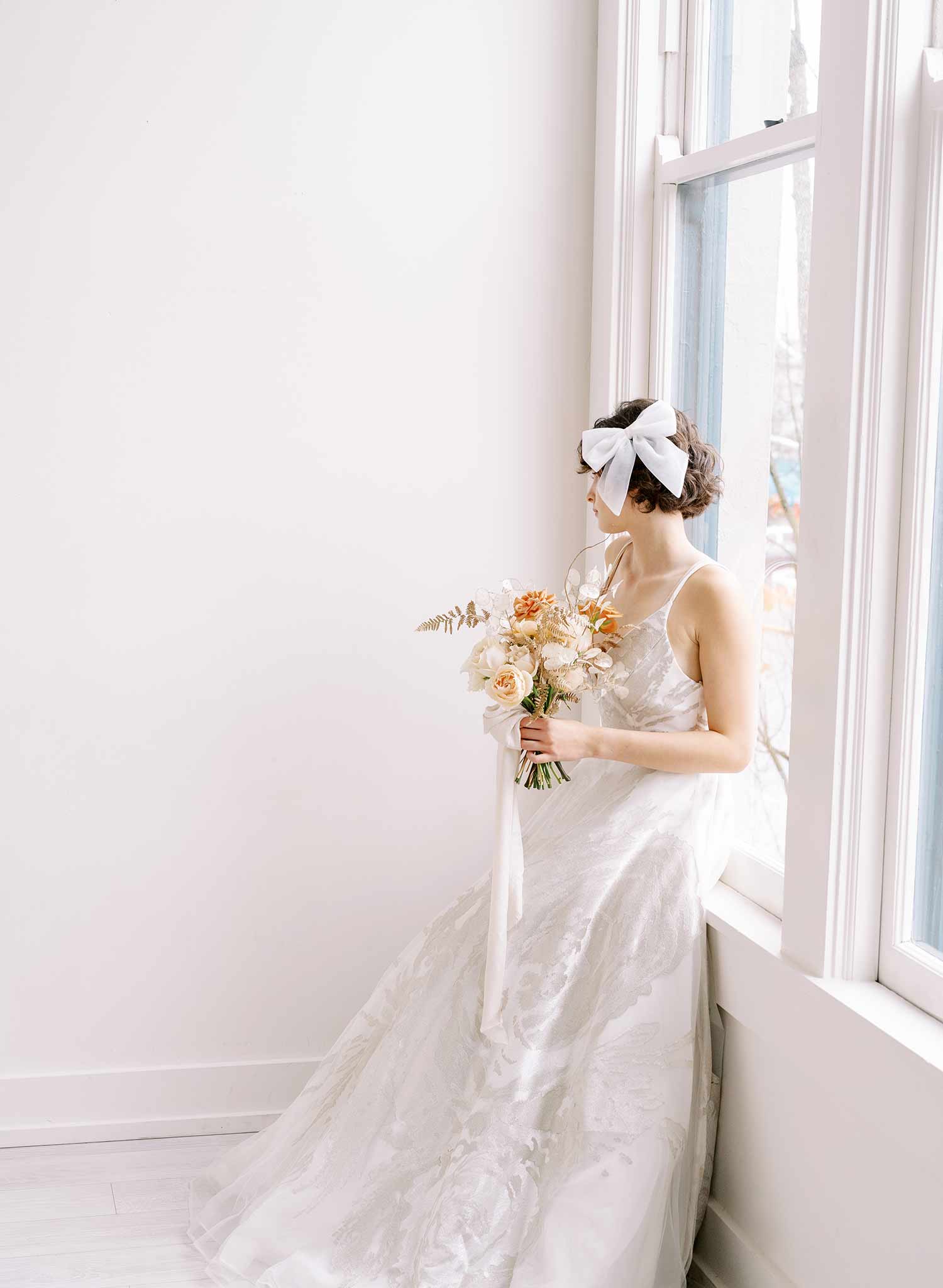 Elegant Tulle Bridal Bow Hair Clip - Style #2355 for Weddings, Prom & Special Occasions