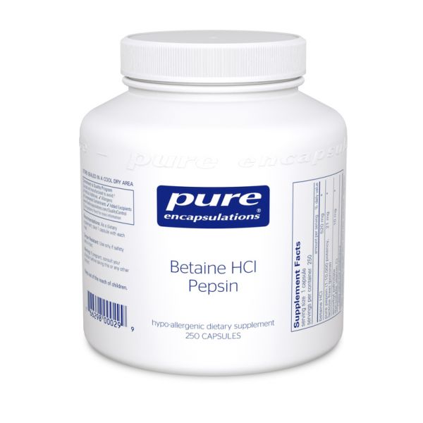 Betaine HCL with Pepsin Supplement - Digestive Enzyme Support for Gut Health & Acid Reflux Relief - Ideal for Low Stomach Acid, Bloating & Digestion Issues