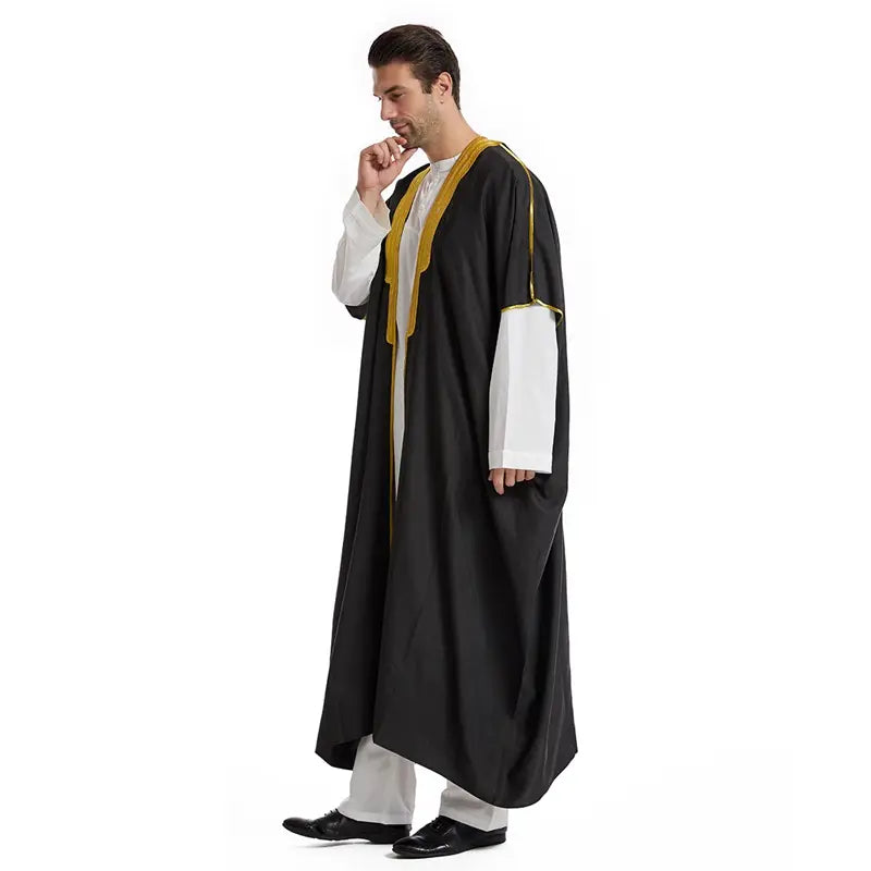 Premium Middle Eastern Arab Men's Sheikh Bisht - Traditional Embroidered Robe for Weddings, Festivals & Special Occasions