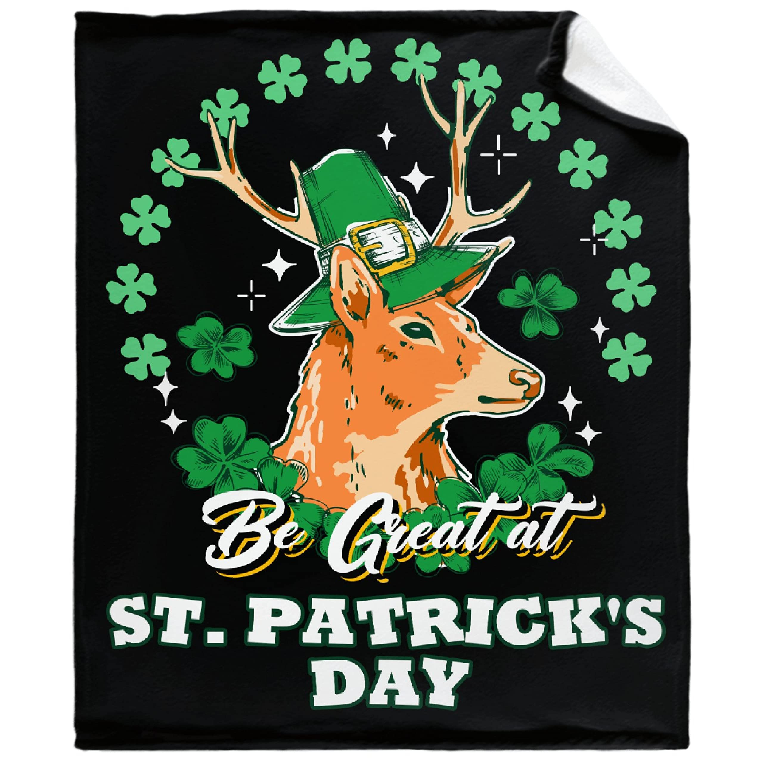 St. Patrick's Day Shamrock Fleece Blanket - Ultra Soft Warm Flannel Throw for Couch, Sofa & Bed - XL 120x90 Inch - Perfect Gift for Family & Travel - Cozy Home Decor for Irish Celebrations & Winter Nights