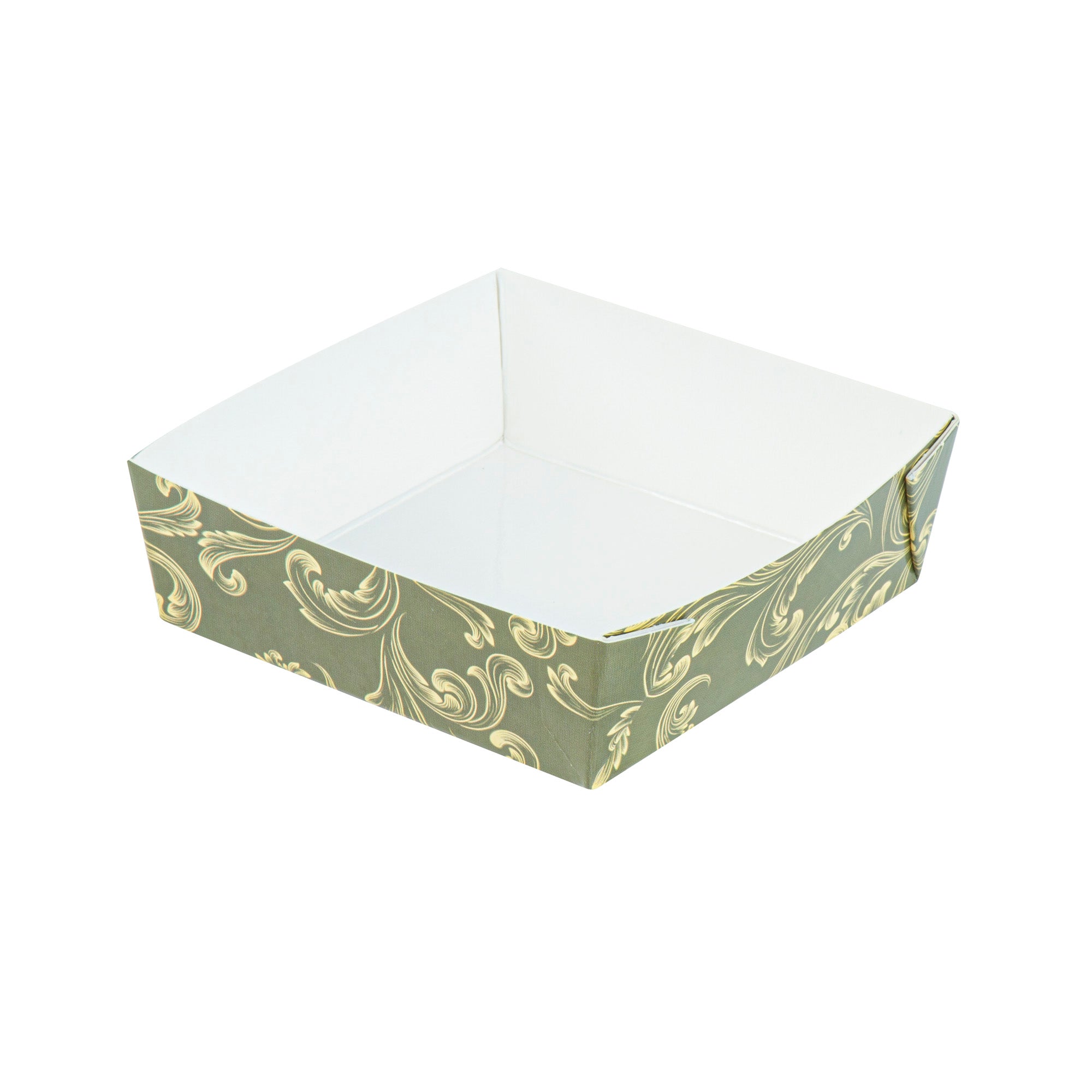Bake Tek 8 oz Dark Green Vintage Floral Paper Baking Cups - Greaseproof 4.25
