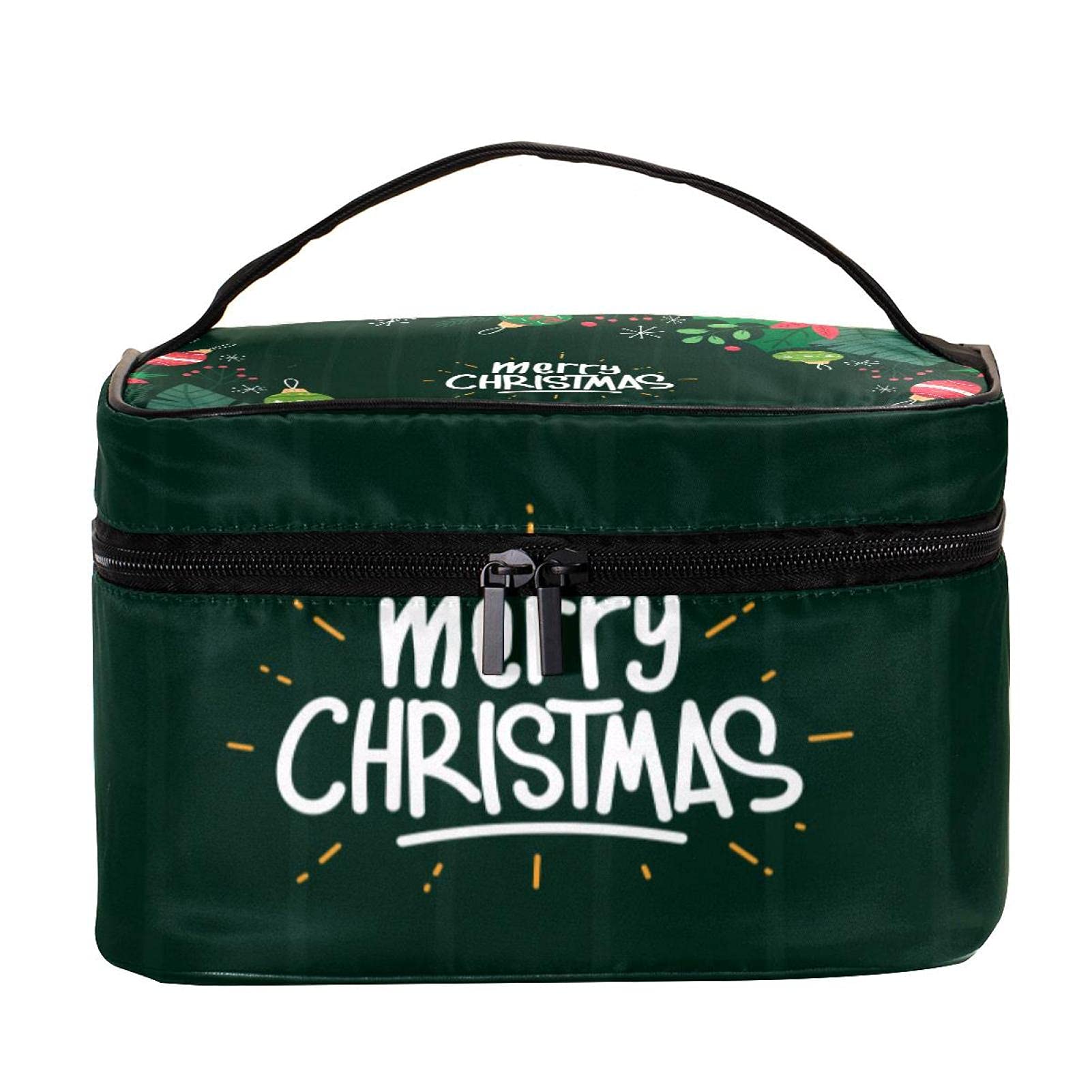 Stylish Makeup Bags for Women & Girls - Portable Cosmetic Organizer Pouch with Snowflake Design - Perfect for Travel, Daily Use & Christmas Gifts (Merry Christmas Bell Pattern)