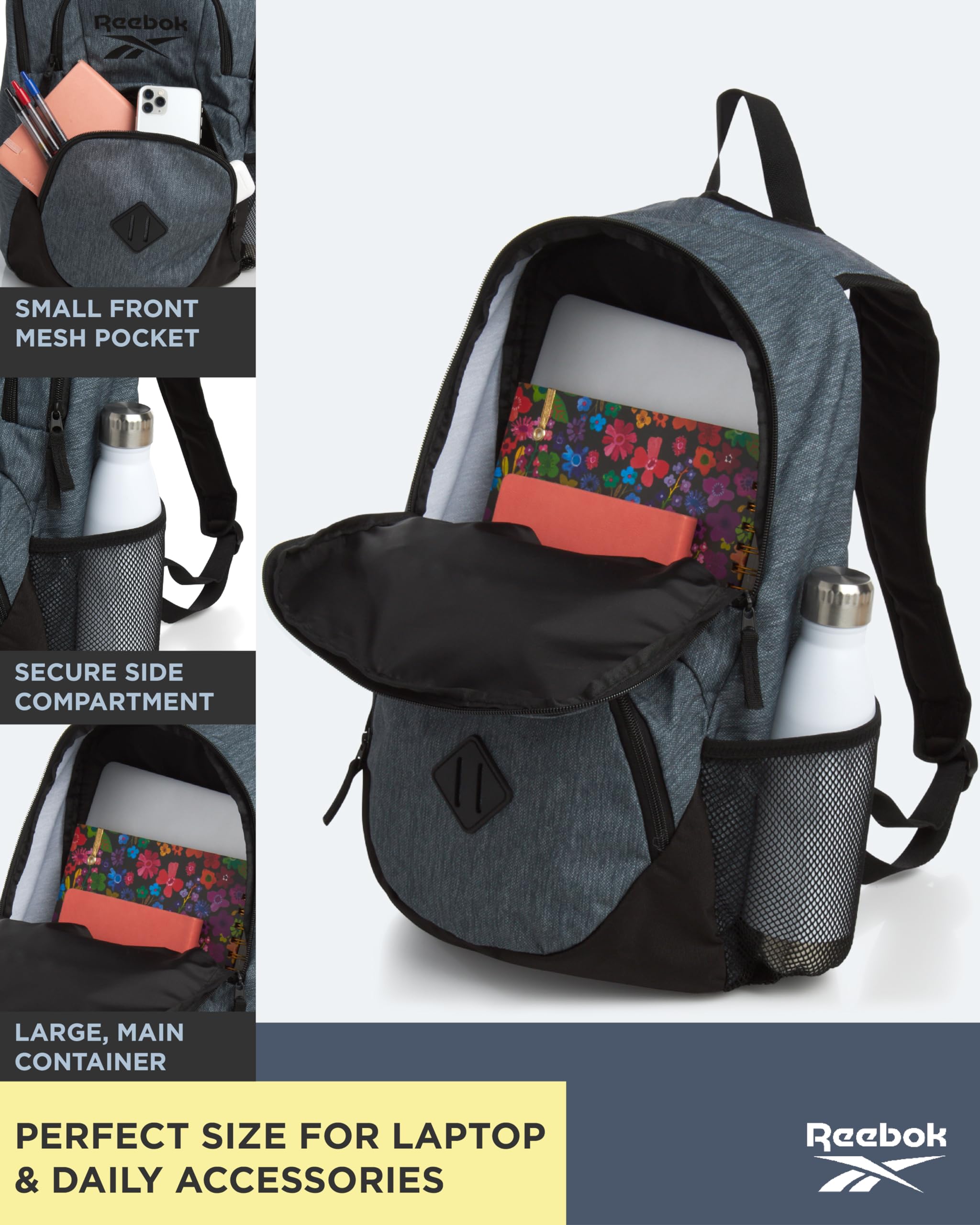 Reebok Lightweight Backpack - Gym & Travel Bag for Sports & Beach