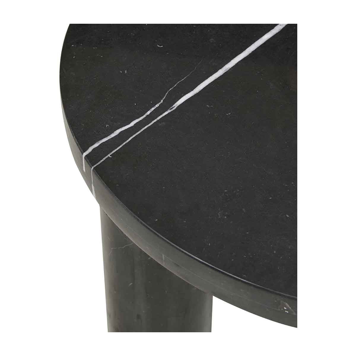 Amara Round Leg Marble Side Table - Modern Accent End Table for Living Room, Bedroom & Office - Durable Marble Top with Sturdy Metal Base